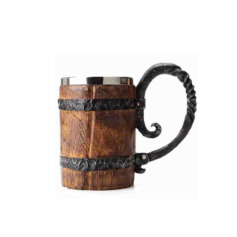 Medieval Retro Viking Stainless Steel Coffee Cup Stein Tankard