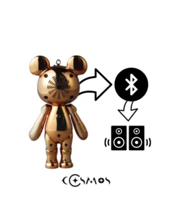 Interstellar Bear Electroplating Ornament Set 145mm Creative Gift Audio Display Toy Doll Puppet Hand-made Speaker