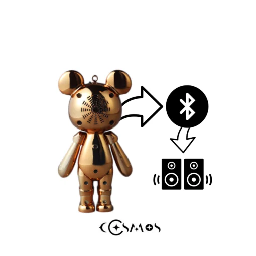 Interstellar Bear Electroplating Ornament Set 145mm Creative Gift Audio Display Toy Doll Puppet Hand-made Speaker