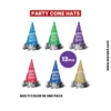 Amscan Rocking New Year's Party Metallic Glitter Cone­ Hats Accessory, 23cm , Multicolor - 02