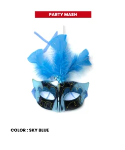 Buy online Eye Mask Princess Feather Rhinestone - Party Mask in Kuwait - Sky blue