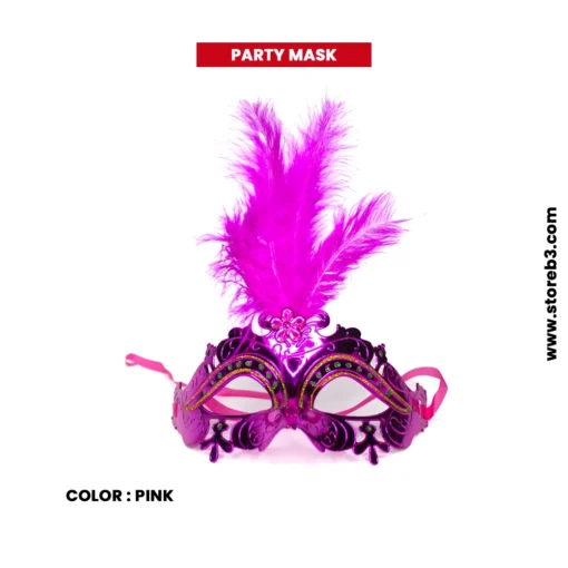 Buy online Eye Mask Princess Feather Rhinestone - Party Mask in Kuwait - pink
