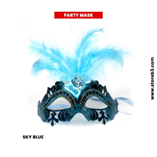 Buy online Eye Mask Princess Feather Rhinestone - Party Mask in Kuwait - sky blue