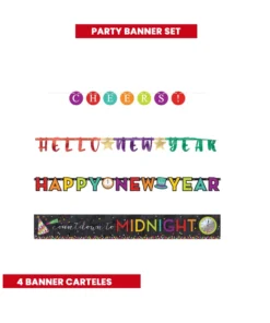 Buy online Happy new year party 4 banner set 4 pcs amscan in kuwait