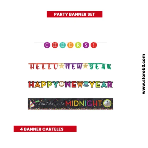Buy online Happy new year party 4 banner set 4 pcs amscan in kuwait