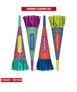 Buy online Happy new year party horns cornets 16pcs amscan in kuwait