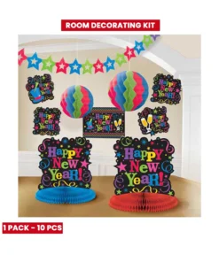 Buy online Happy new year party room decorating kit 10pcs amscan in kuwait