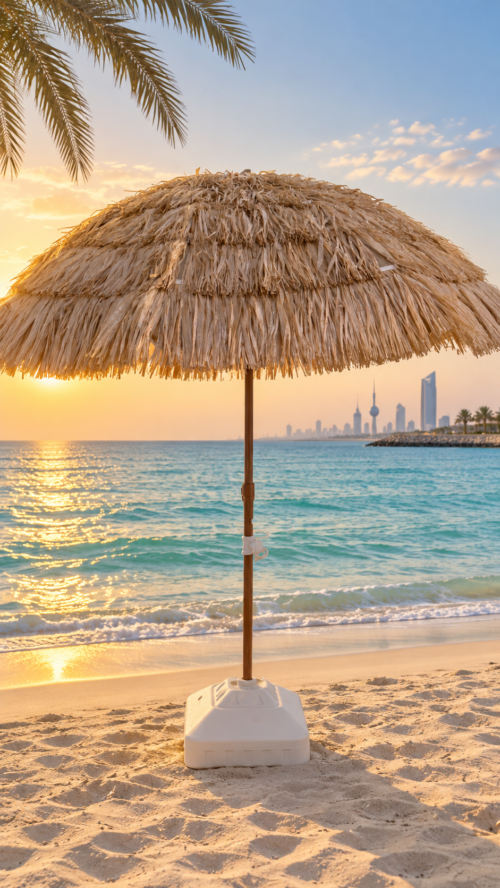 Alternative view of Straw Beach Umbrella