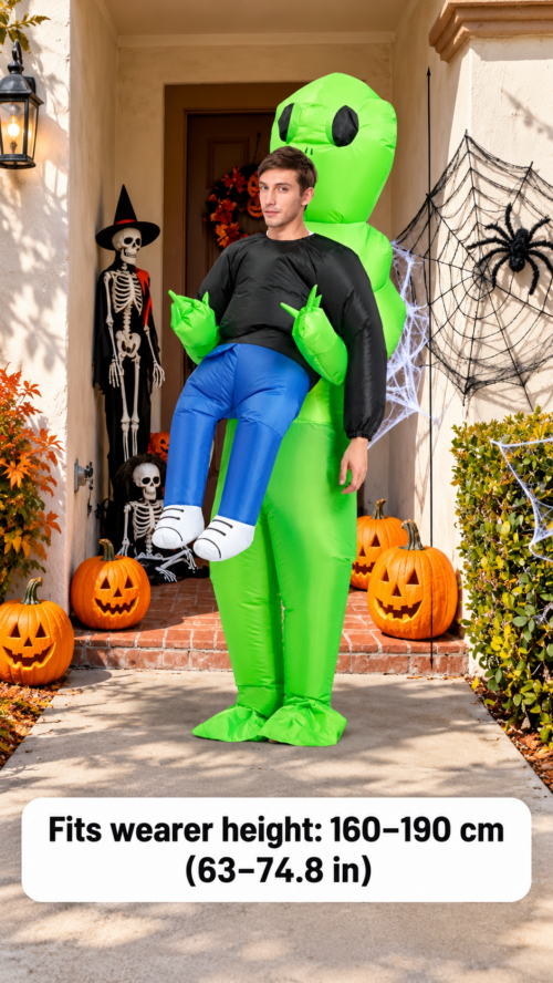 Alternative view of Adult Alien Green Hugging Inflatable Suit