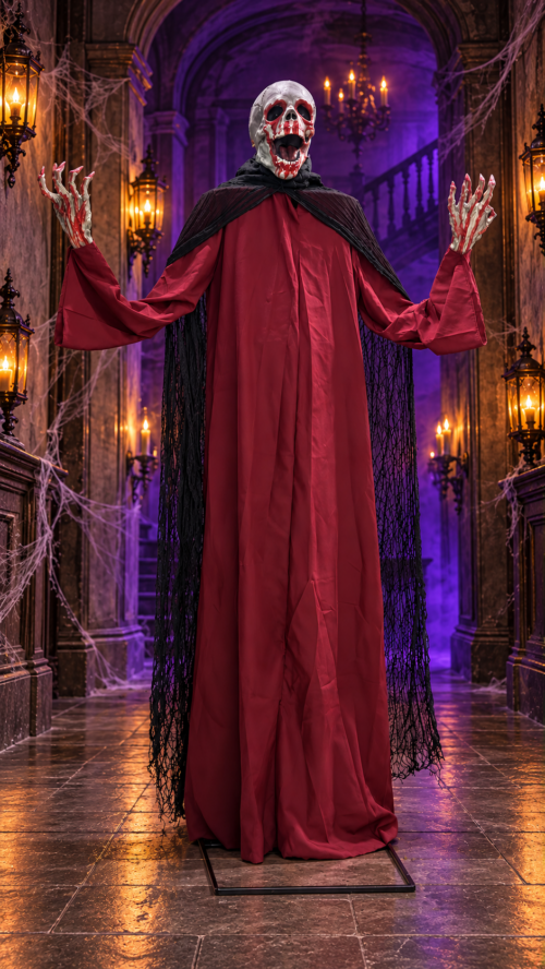 Alternative view of Full Size Standing Skull Reaper Halloween Decoration