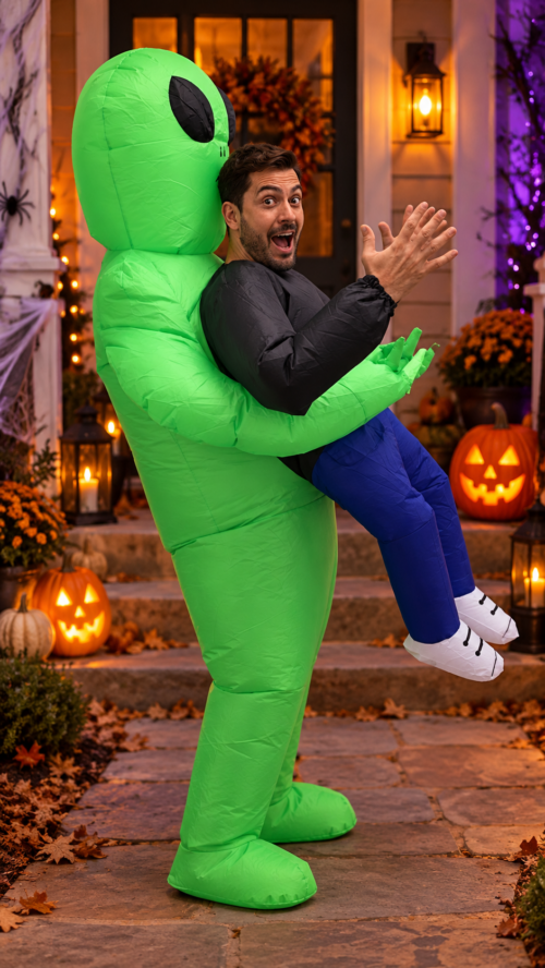 Adult Alien Green Hugging Inflatable Suit