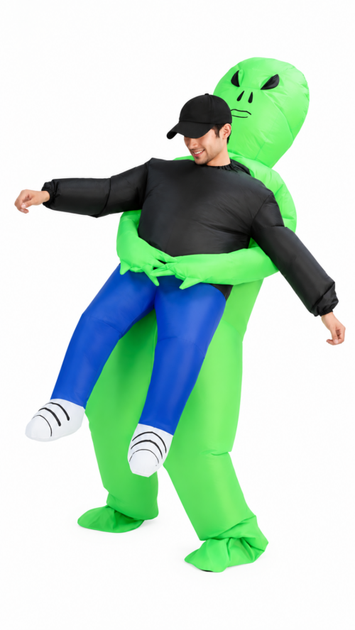 Adult Alien Green Hugging Inflatable Suit - Image 3