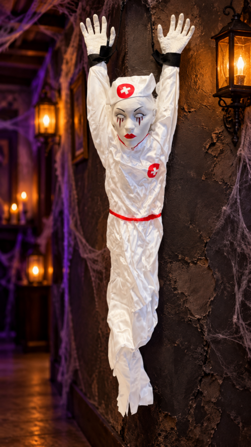 Alternative view of Hanging Haunted Nurse – Halloween Decoration