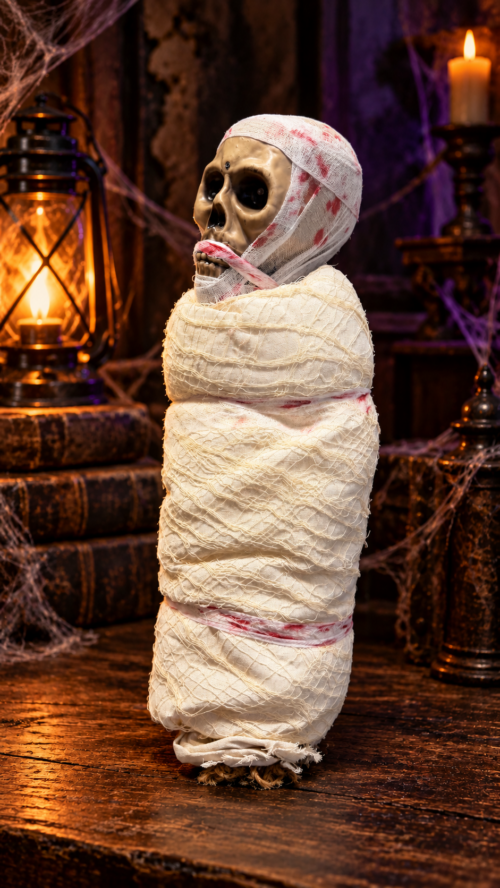 Alternative view of Animated Skeleton Mummy Decoration