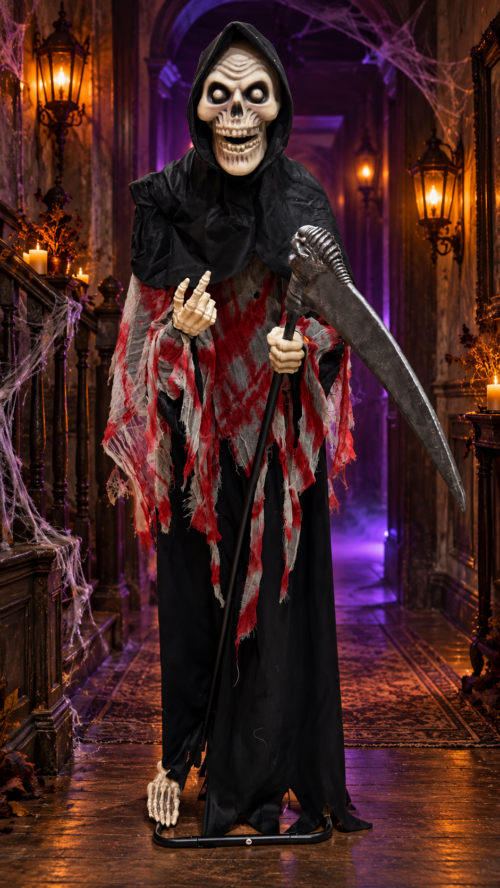 Standing Grim Reaper with Scythe — Halloween Decoration - Image 3