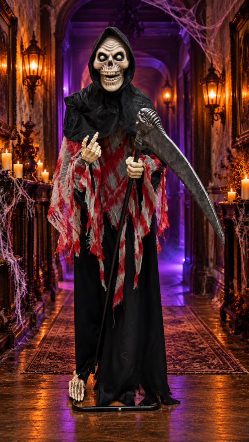 Alternative view of Standing Grim Reaper with Scythe — Halloween Decoration