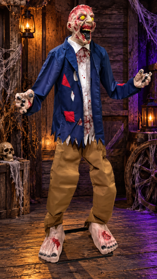 Life Size Standing Zombie – Halloween Decoration