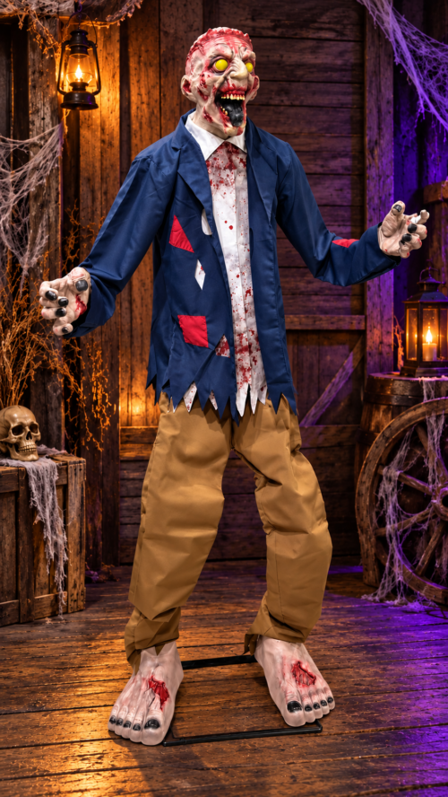 Alternative view of Life Size Standing Zombie – Halloween Decoration